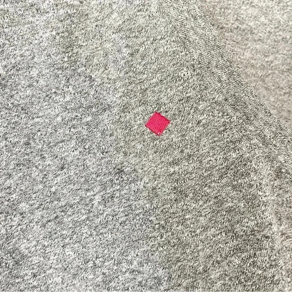 Madewell Gray Embroidered Square Dot Scoop Neck Short Sleeve Oversized Tee XS - Picture 6 of 8